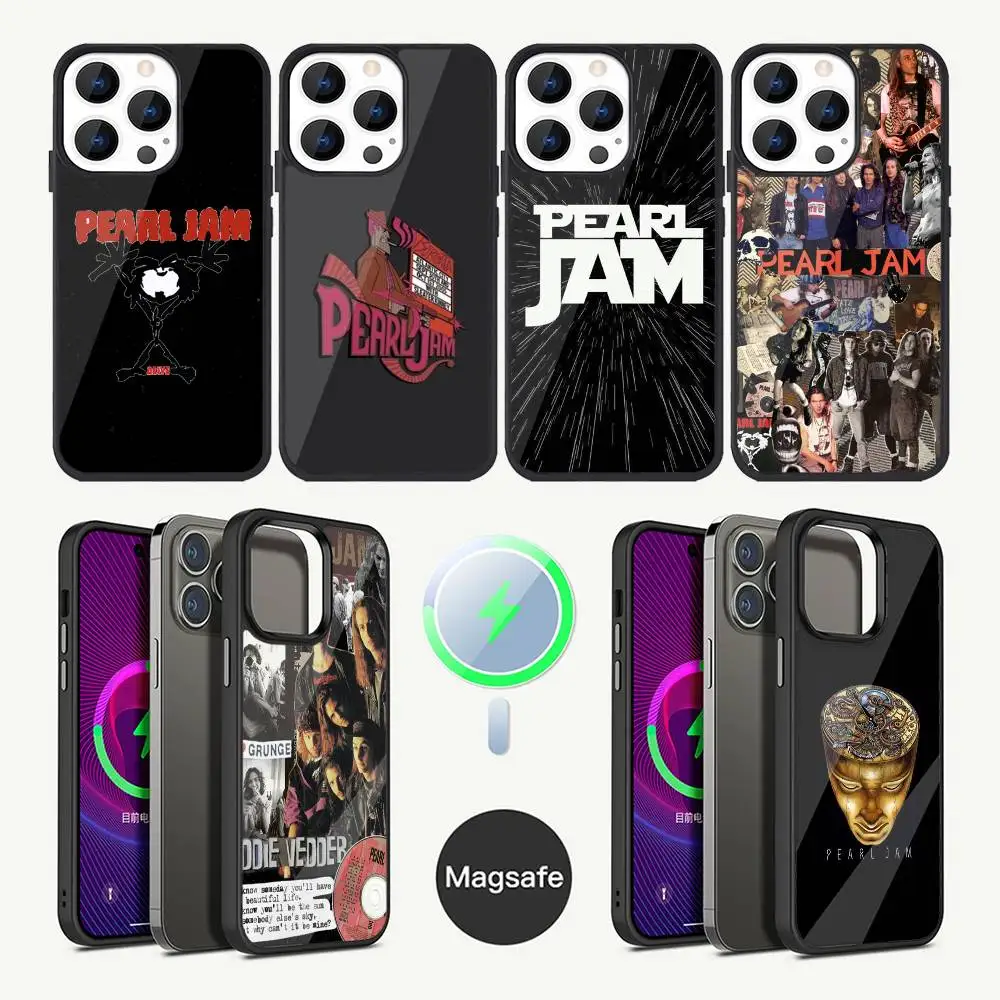 

P-Pearl Jam R-Rock Band Phone Case For iPhone 17,16,15,14,13,12,11,Plus,Pro,Max Mini Magsafe Magnetic Wireless Charging