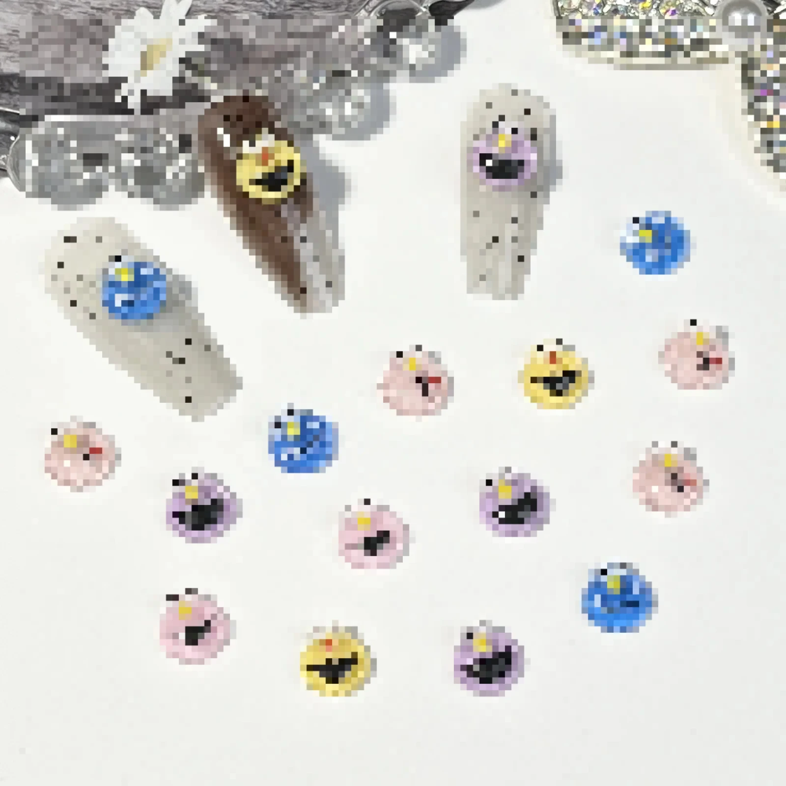 20pcs disney monster cartoon nail charms for diy nail making cute mini resin flatback nail art decoreation