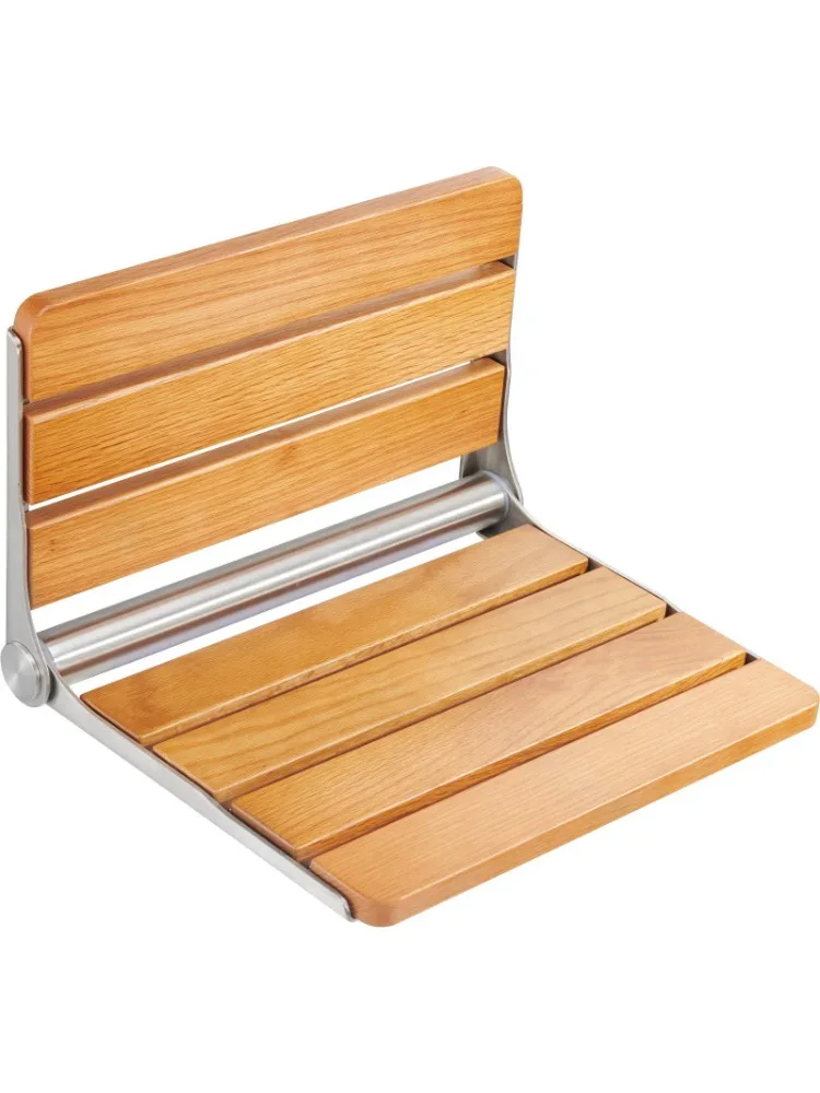 Folding Oak Shower Seat, Expanded Dimensions 16.1