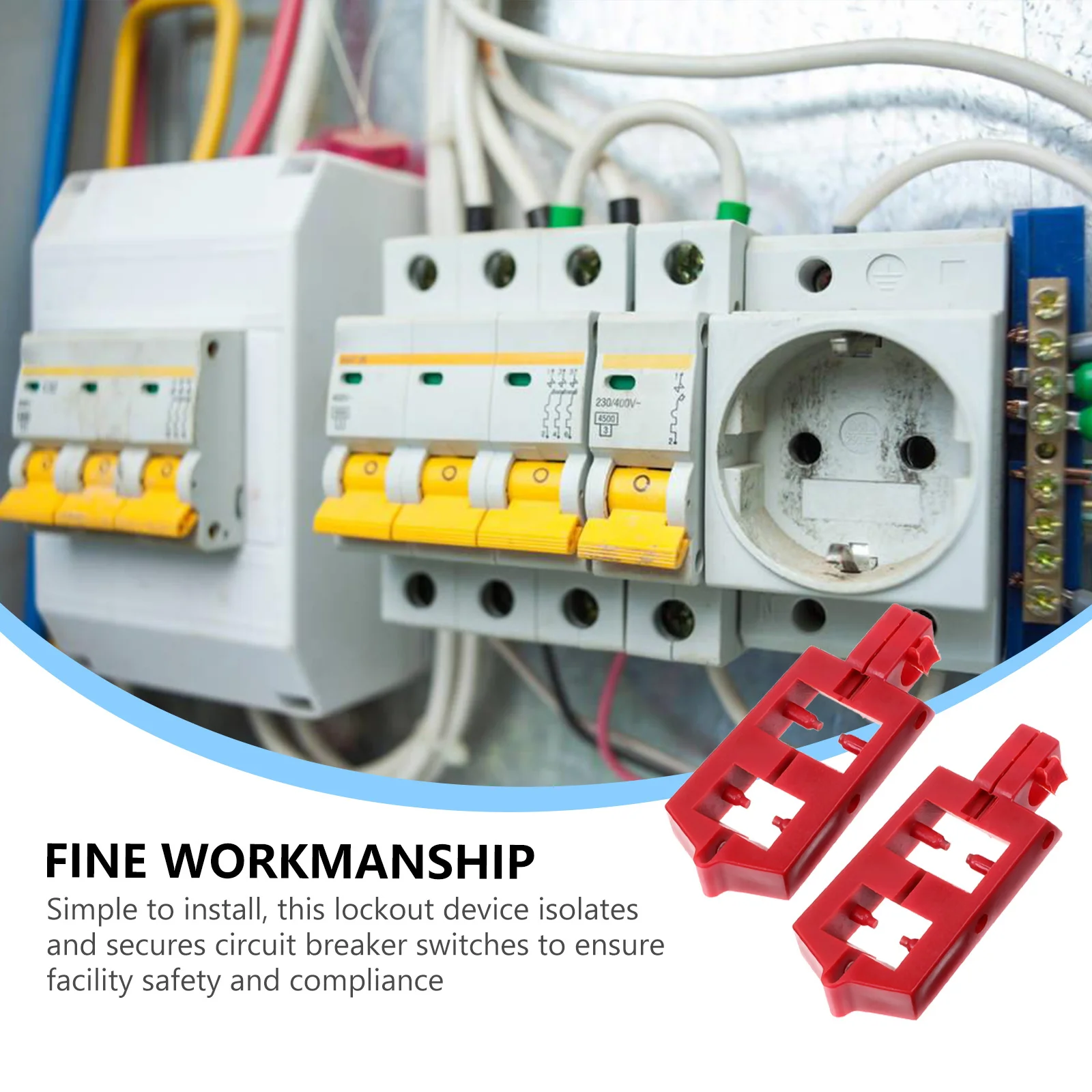 

2Pcs Circuit Lockout Durable Snap-in Electrical Device Red Practical Lockout Safety Device Circuit