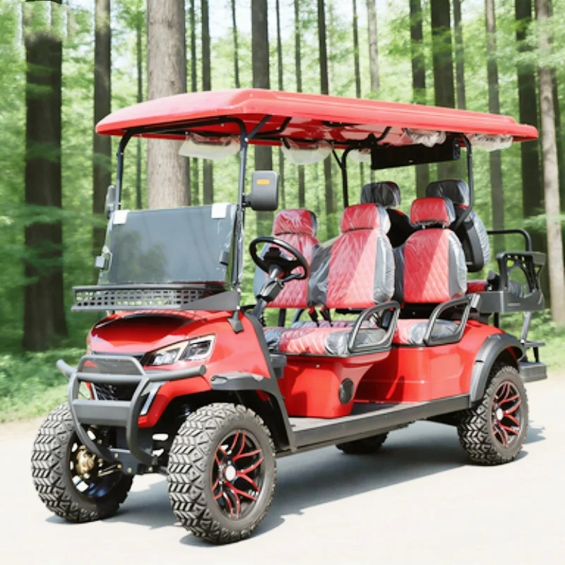 High Quality Golf Long Range Lithium Battery Electric Golf Cart With Sound Bar Off-Road Tires Front Bumper Seat With Headrest