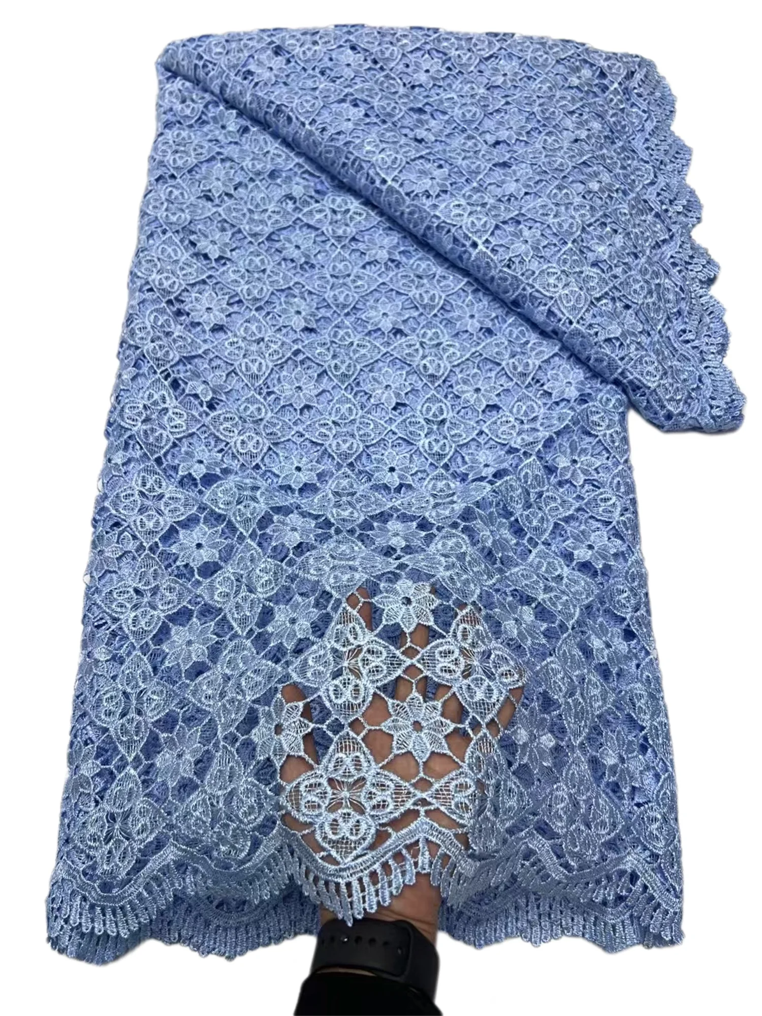 

Luxury African Water Soluble Lace 5 Yards Guipure Cord Lace 2025 Newest Nigerian Lace Milk Silk For Women Evening Party Dress RF