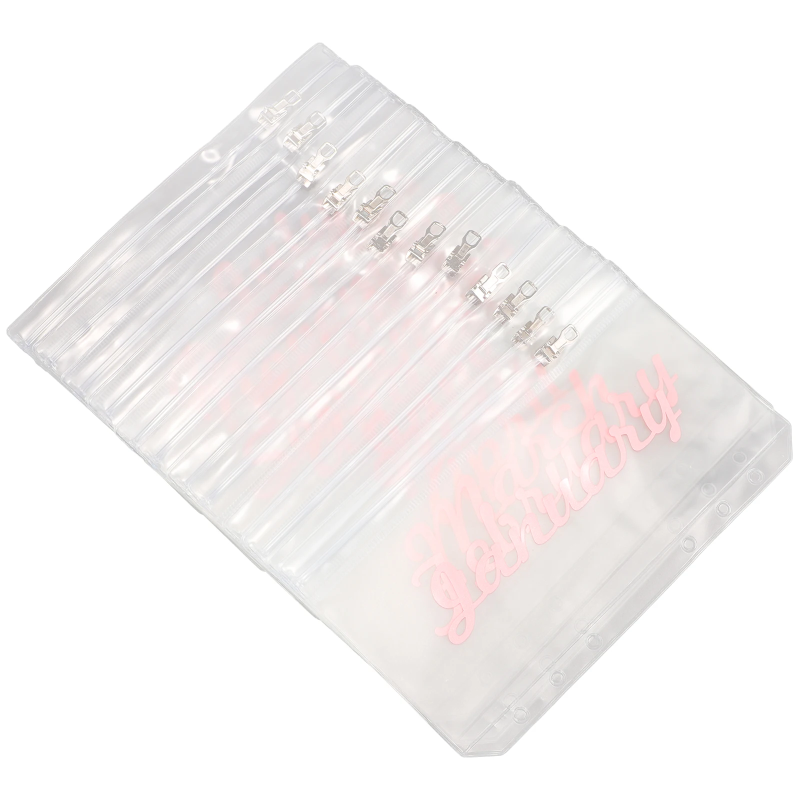 

12 Pcs Budget Envelope Bag Binder Loose Leaf Bags Cash Envelopes Pink Money for Notes