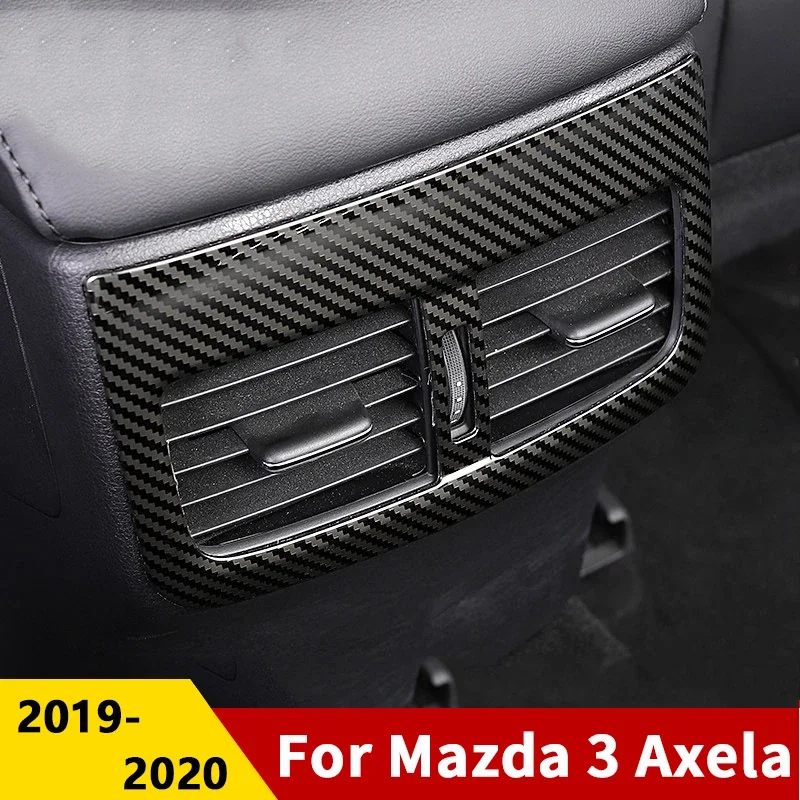 For Mazda 3 BP 2019-2023 2024 2025 Car Stainless Rear Seat Console Air Conditioning Outlet Frame Cover Trim Styling Accessories view 2