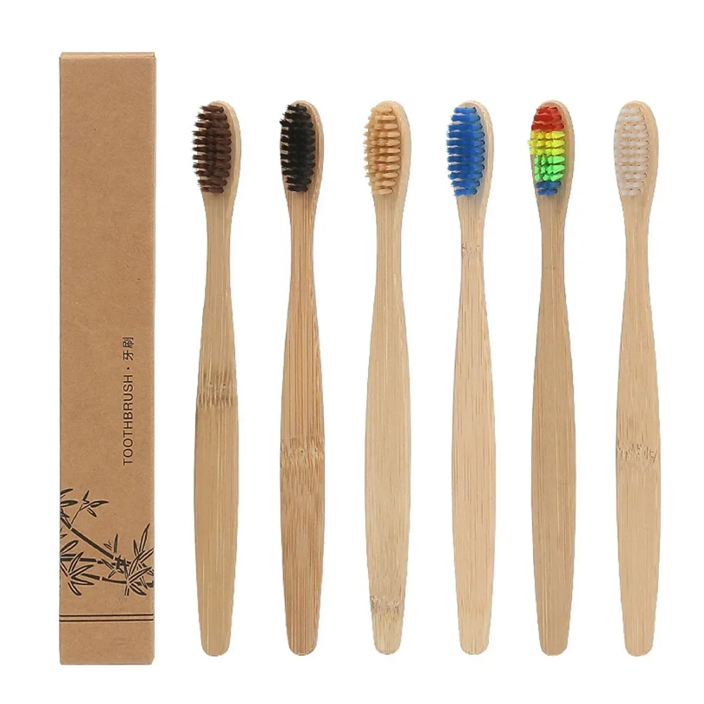 

1PCS Colorful Toothbrush Natural Bamboo Tooth Brush Set Soft Bristle Charcoal Teeth Eco Bamboo Toothbrushes Dental Oral Care