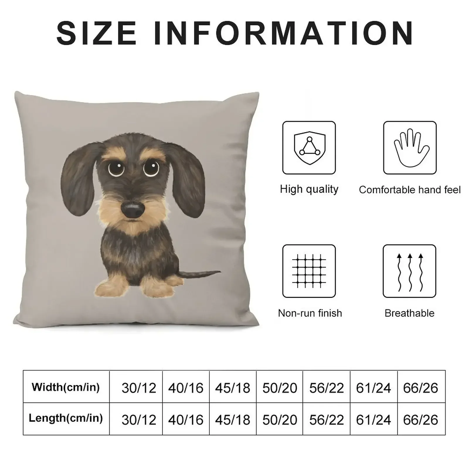 Wirehaired Dachshund Cute Wire Haired Wiener Dog Wild Boar and Tan Teckel Throw Pillow Pillows Aesthetic Pillow Cases pillow