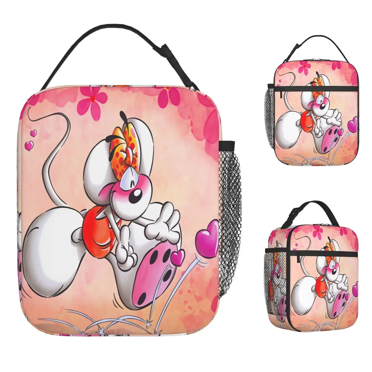 

Cartoon Diddl Diddlina Lunch Bag Portable Lunch Box Unisex Picnic Print Cooler Bag Aesthetic Oxford Thermal Tote Handbags
