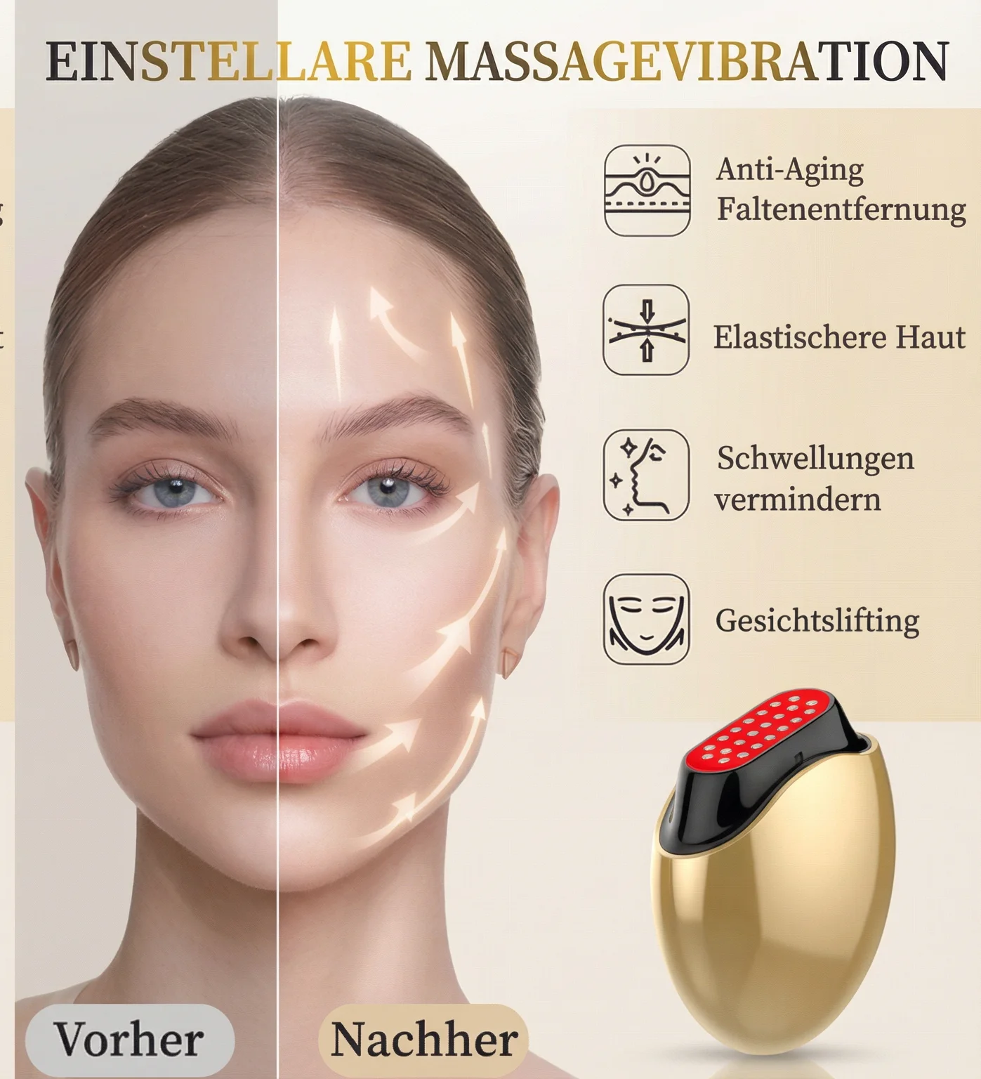 الاستخدام المنزلي جهاز تجميل الكولاجين الضوء الأحمر المضاد للشيخوخة RF التجاعيد ، ثبات رفع التدفئة تبييض البشرة