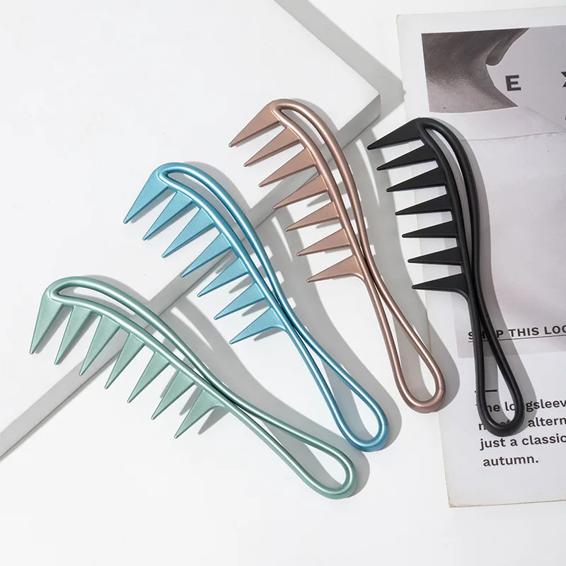 

2 шт./компл., расческа с широкими зубьями и ручкой, мужские текстурные расчески для волос, цветная портативная расческа для женщин, парикмахерские инструменты для укладки