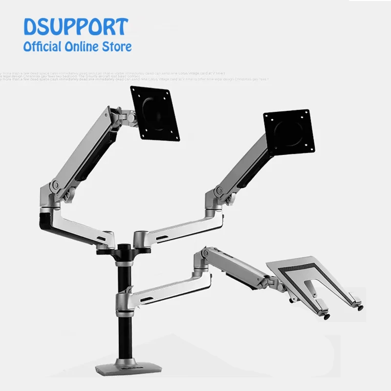 

Desktop Full Motion 17-27 inch Dual Monitor Holder Mount Arm +10-15.6inch Laptop Support Mechanical Spring Arm Max.Loading 10kgs