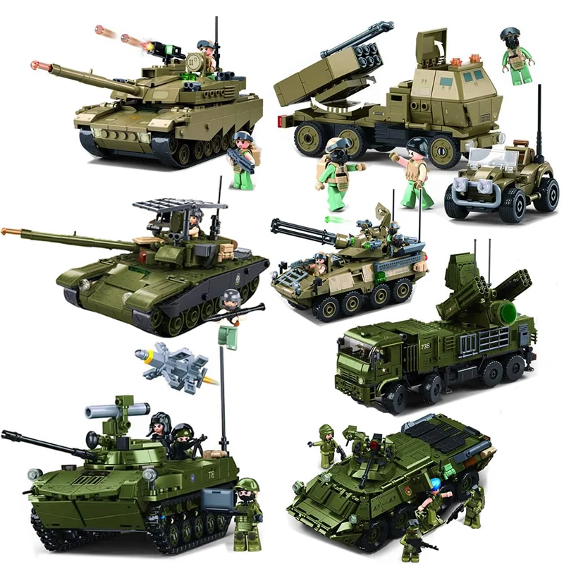 WW2 Military IFR-T90AS OEF-M1XS Tank BTR-80 Armored Personnel Carrier Building Blocks Pantsyr-S1 Air Defense System Bricks Model