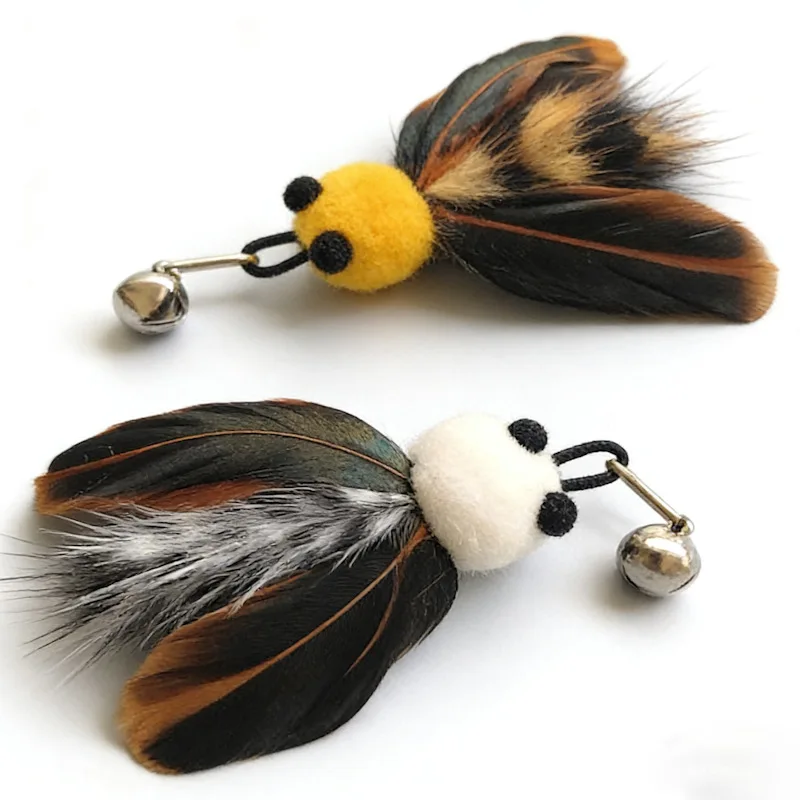 Varita interactiva con plumas para gatos – Cabezas intercambiables - imagen 4