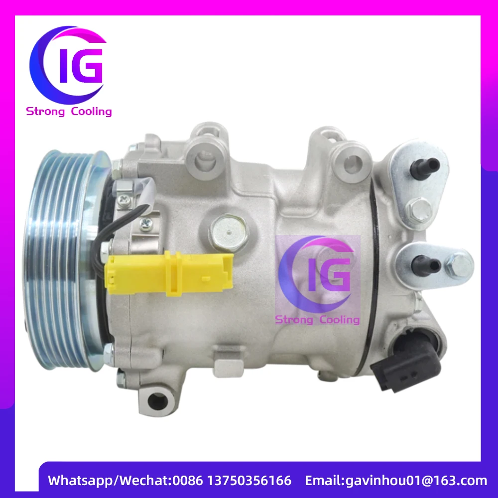 New SD7C16 AC Compressor For Peugeot 407 508 For Citroen C5 C6 9683055180 9800840380 6453WW 6453SN 6453RE 6453PP 9670022580 6pk