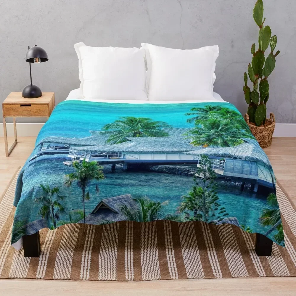 

Beach Themed For Home Throw Blanket Anti Shedding Soft Fuzzy Blanket for Home