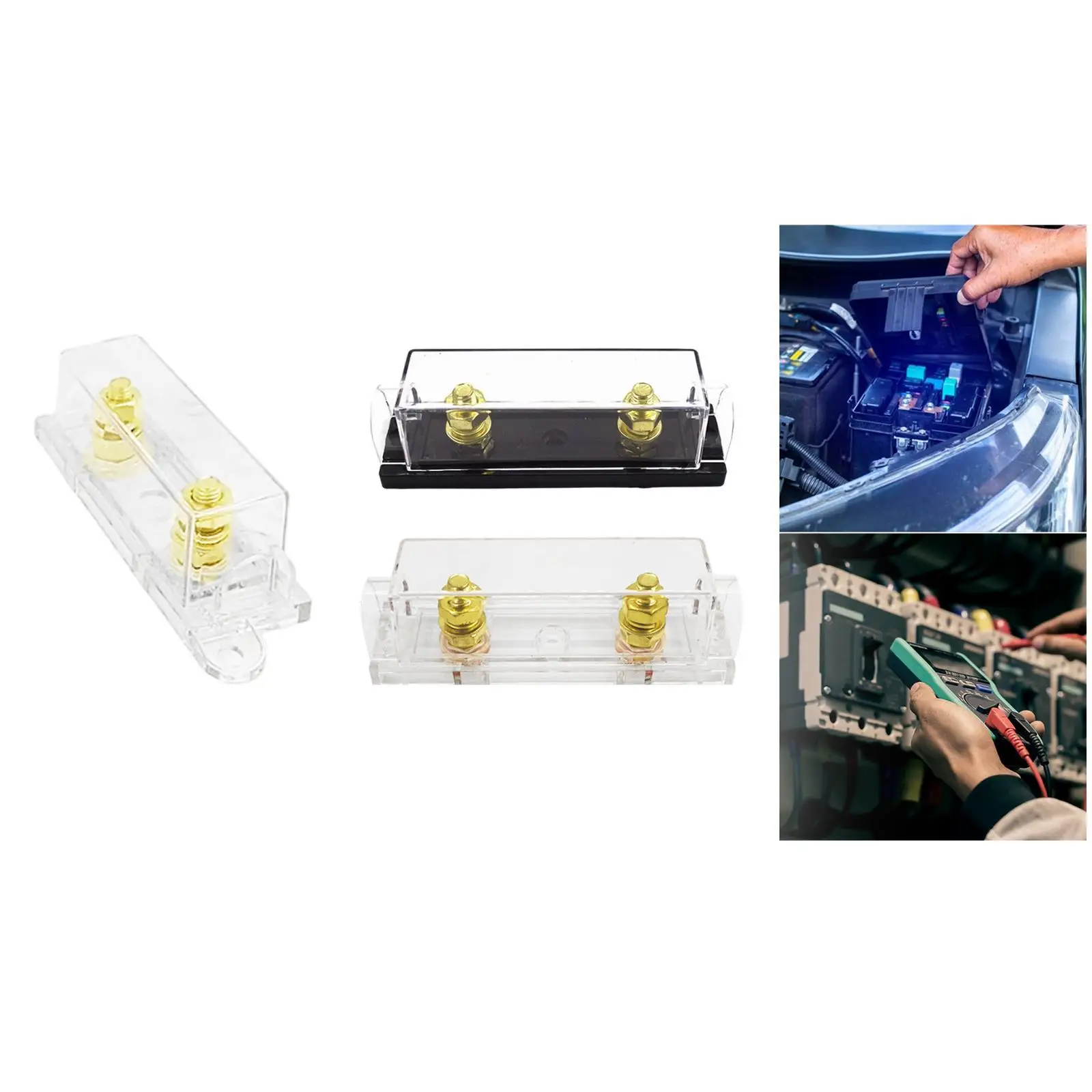 

Automotive Fuse Holder Bolt on Power Circuit Protection Replace Car Fuse Block Splashproof Easy Installation High Performance