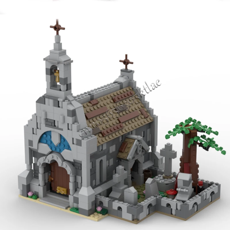 새로운 1006개 부품 중세 교회 블록 기술 고대 창의적인 MOC 빌딩 블록 모델 휴일 어린이 장난감 생일 선물