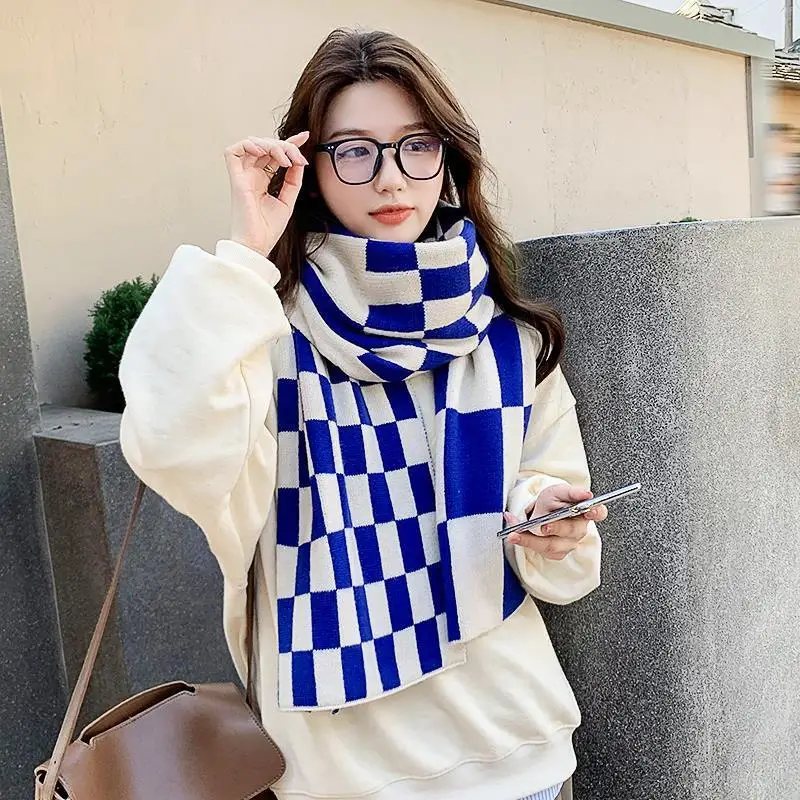 

New Scarf Women's Knitted Autumn and Winter Student Korean Version Style High Value Cute Versatile Warm Scarf