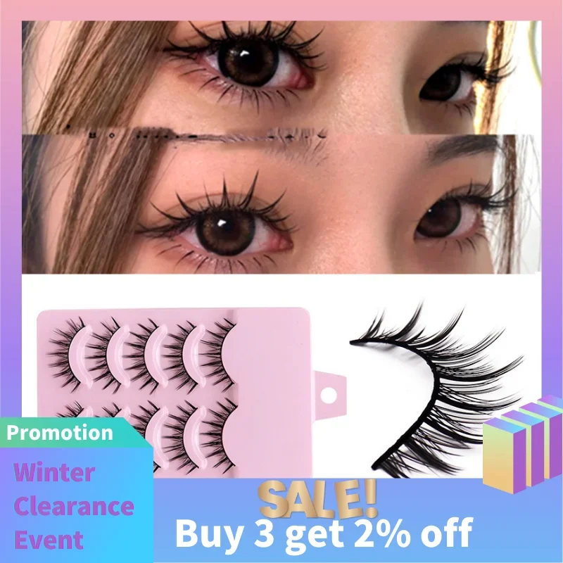 Cosplay Lash Extension False Eyelashes 5 Pairs 3d Bunch Japanese Fairy Lolita Eyelashes Daily Eye Makeup Tool Mink Lashes 2021