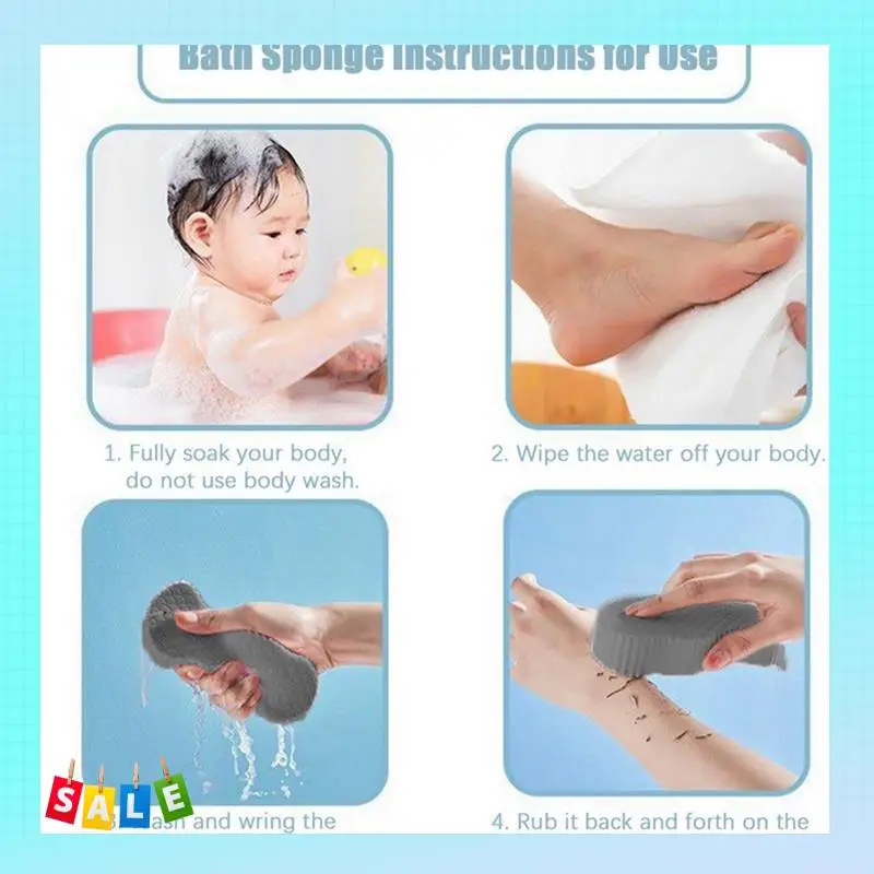 

A56X Soft Sponge Bath Exfoliator Bath Cottons Sponge Bath Brush Body Skin Cleanser Remover Exfoliator