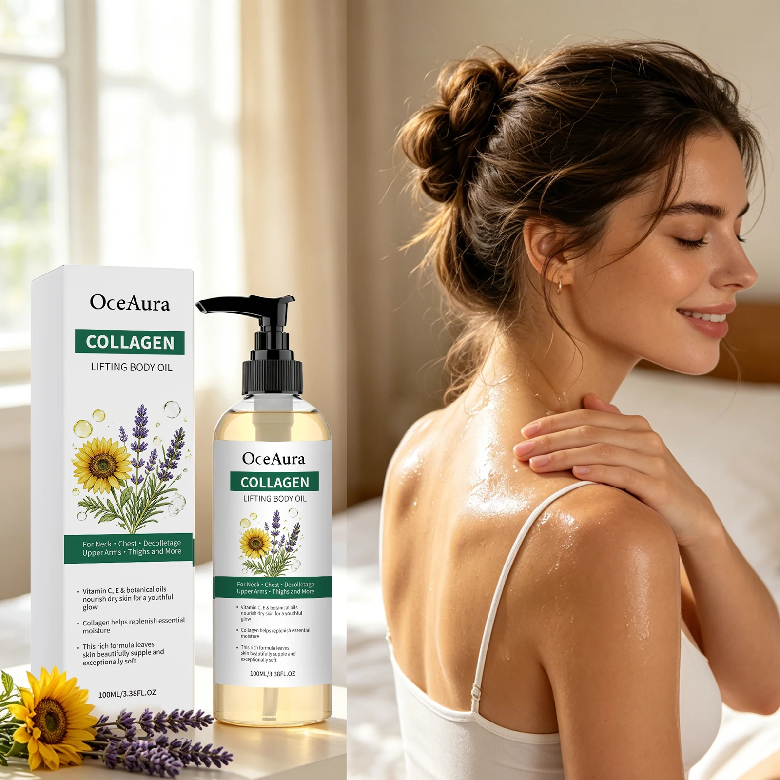 Firming Lifting Body Oil Tighten Skin Elasticity Increased Moisturizing Smooth Non Greasy Improve Dull Skin Tone Essential Oil