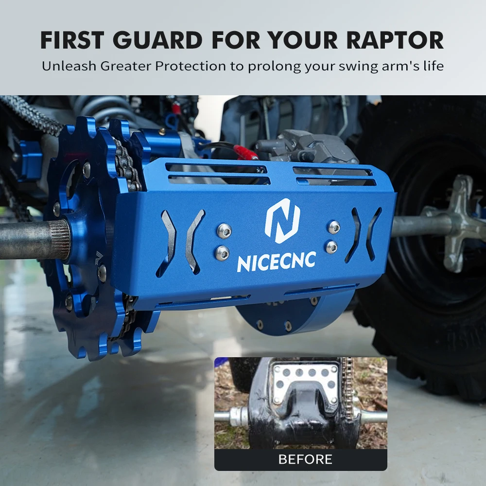 NICECNC ATV Rear Bumper Bash Guard For Yamaha Raptor 700R 12 16-20 700 06-11 13-20 19 Disc Sprocket Cover Protector Accessories