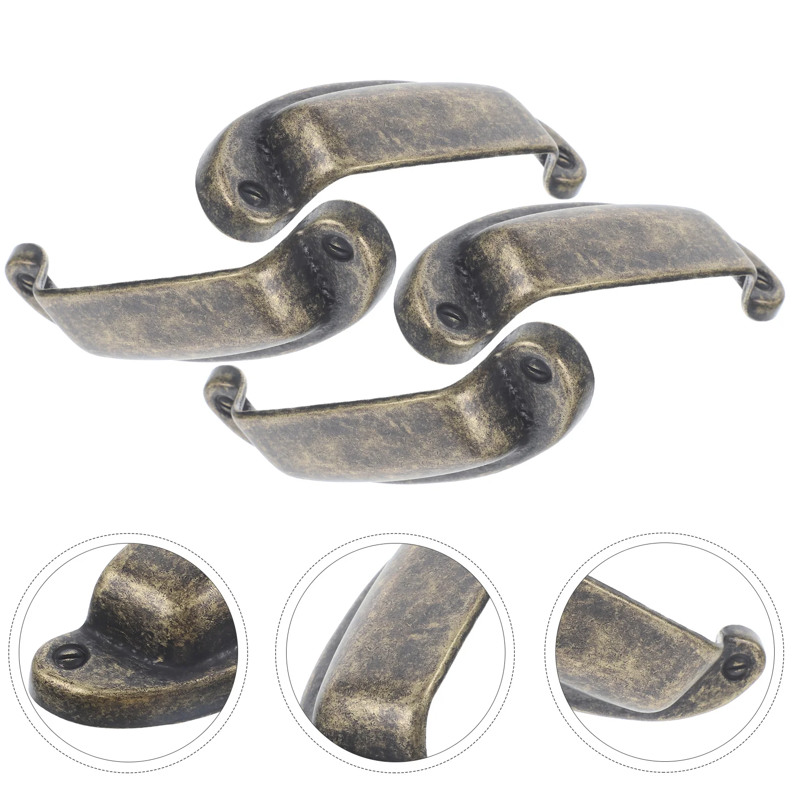 

4pcs Vintage Cabinet Drawer Pulls Shell Design Durable Hardware Kitchen Cupboard Wardrobe Door Handles Closet Pulls Handles For
