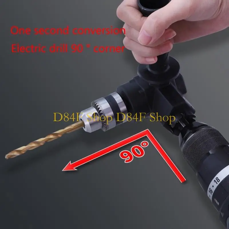 

D84F Three Jaw Chuck Corner Impact Drill Adapter 90° Bend Extension Chuck
