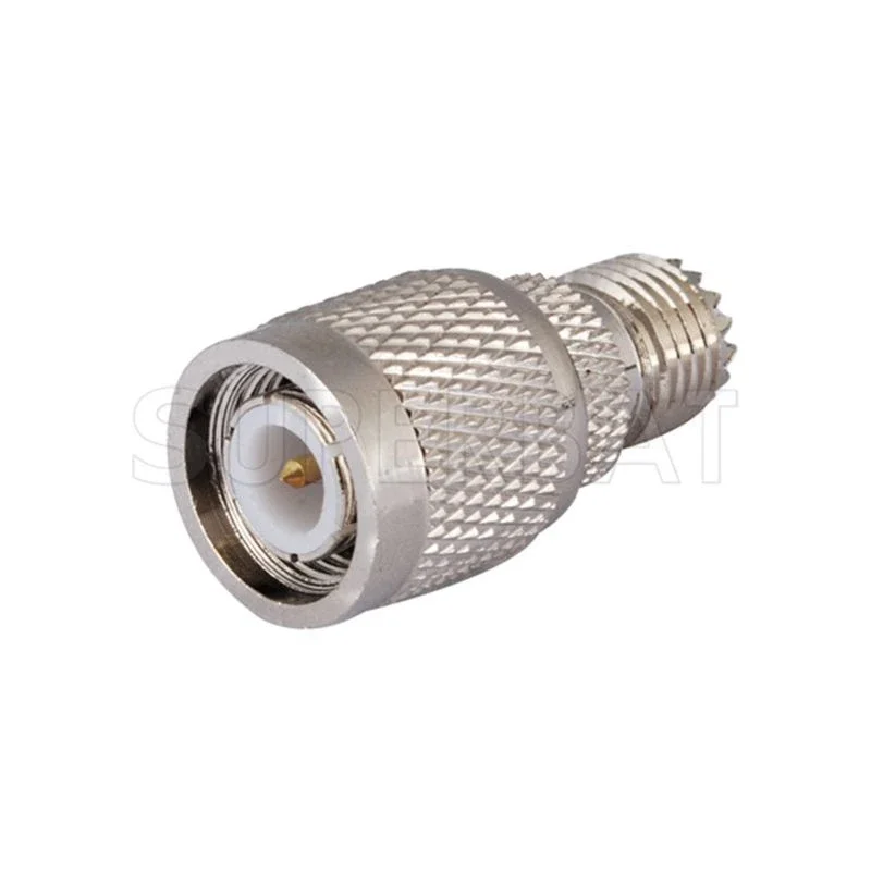 Superbat - Adaptador Coaxial RF Recto Mini-UHF Hembra a TNC Macho, 5 Piezas, Conector Colgante para Electrónica