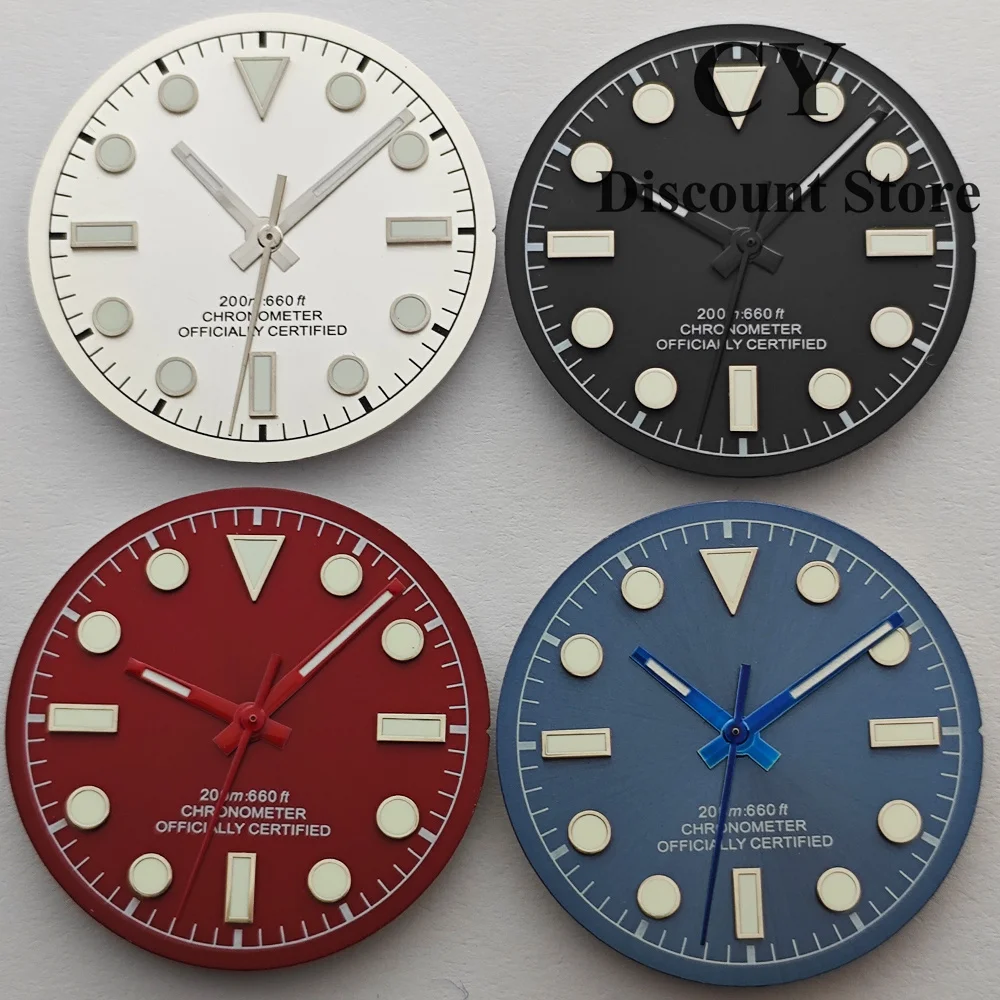 RICHUS 28.5mm Luminous Watch Dial Red Hands & Dial Fit for NH35 NH36 ETA2824 2836 Miyota8215 DG Movement Watch Replacement Part