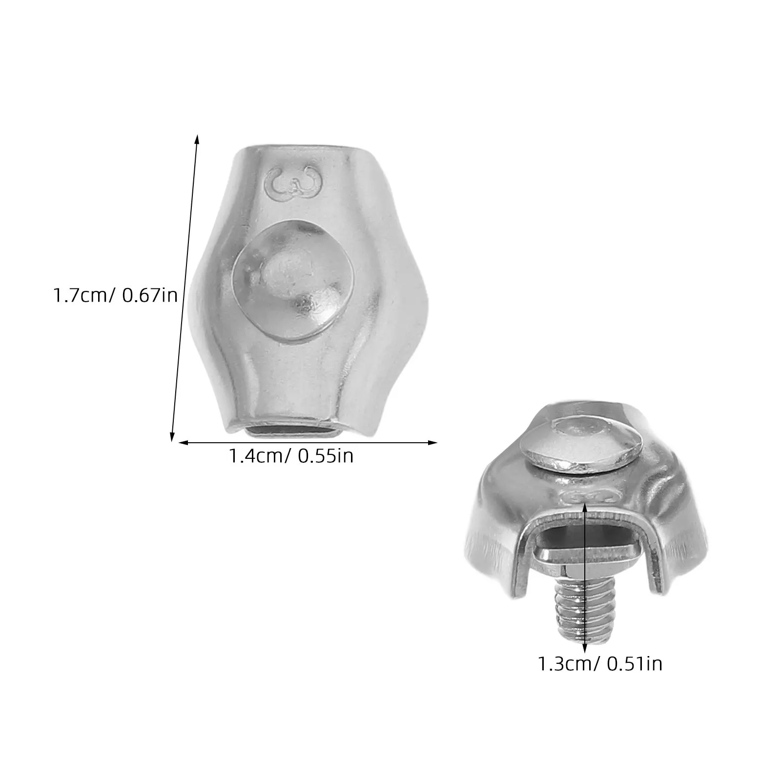 24Pcs Resistant Stainless Steel Wire Rope Clips For Deck Cable Railing System Construction Worker Saddle Clamps