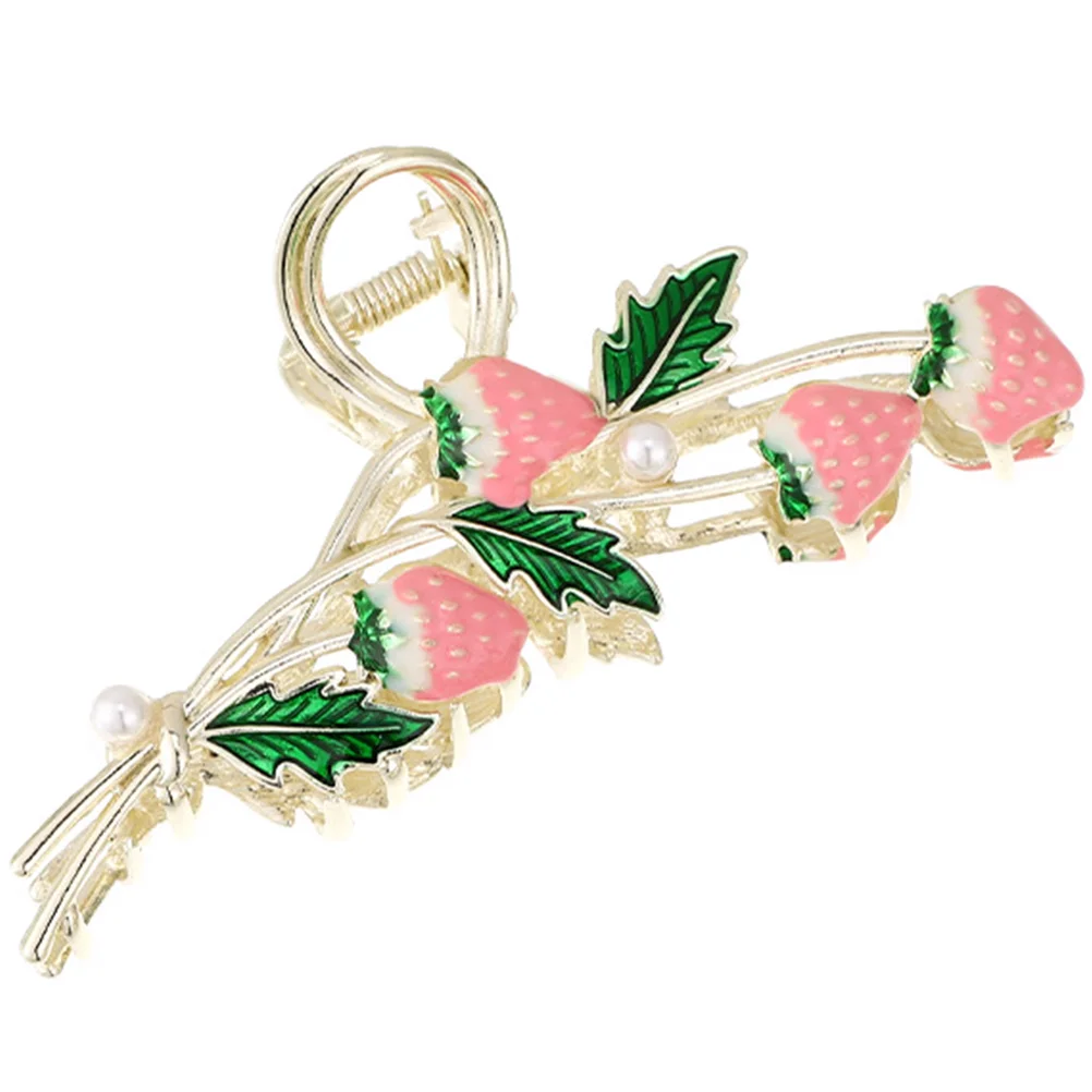 

Claw Clip Large Hairpin Strawberry Clips for Girls Non-slip Jaw Pink Strawbwrry Kawaii