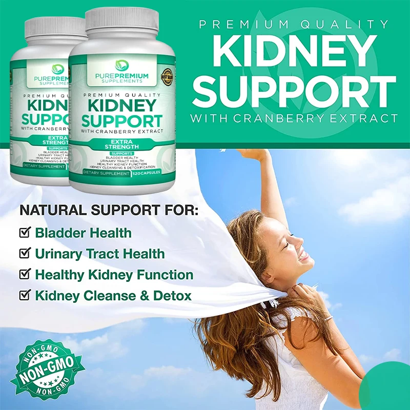 PurePremium Kidney Support Supplement for Urinary Tract and Bladder Health - Cranberry Extract, Astragalus and Uva Ursi