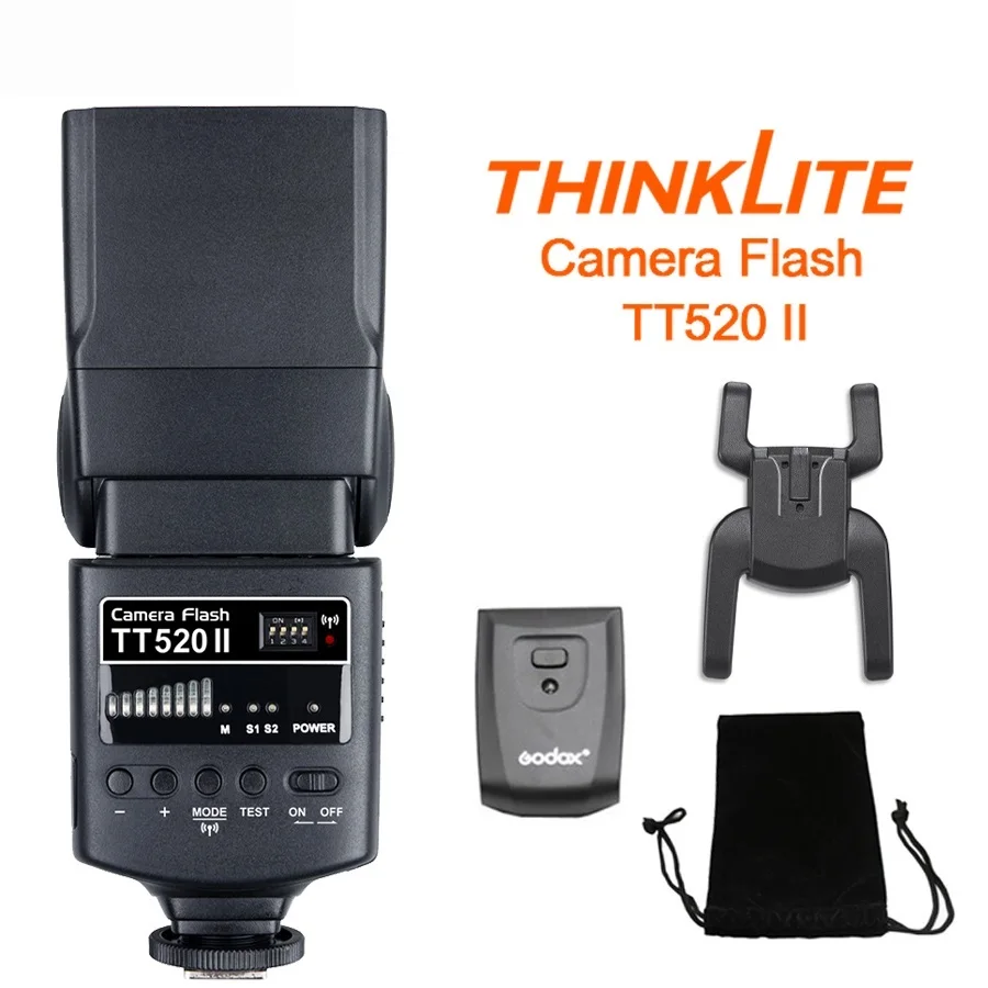 To Camera Flash TT520II with Build-in 433MHz Wireless Signal for Canon Nikon Pentax Olympus DSLR Cameras