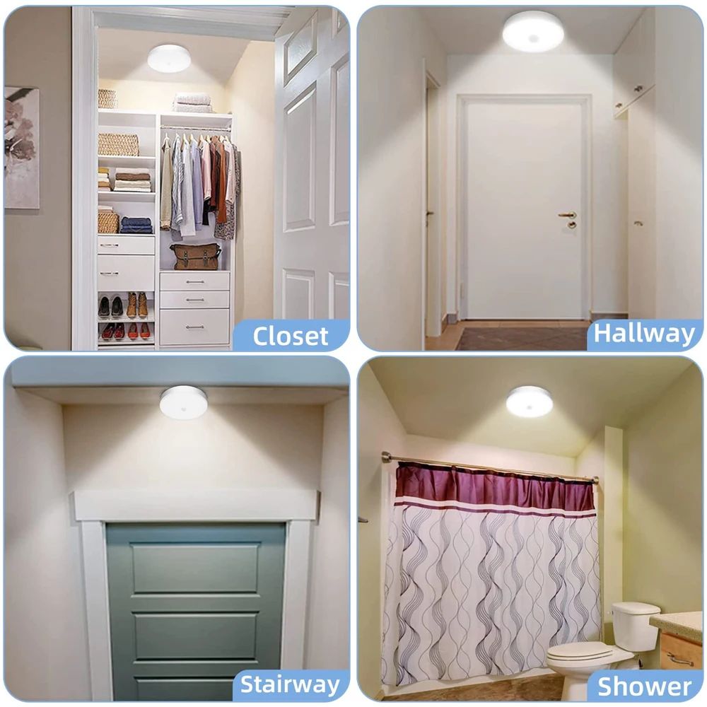 USB Smart Human Sensor Night Lamps Emergency Automatic Lighting Wireless LED Lights for Cabinet Kitchen Stairs Hallway Wardrobe