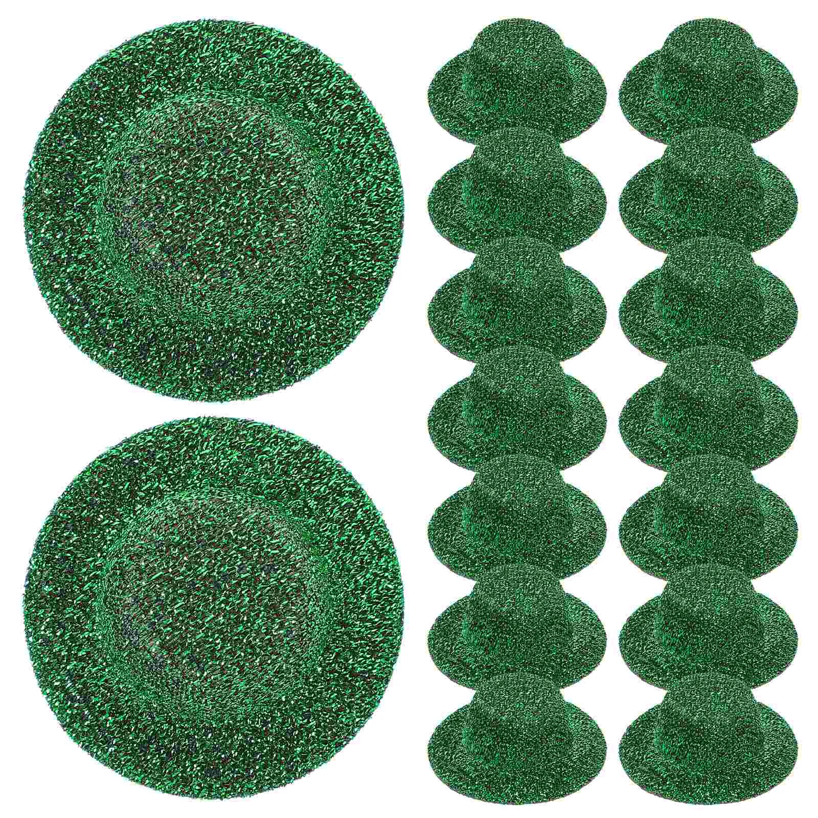 

20 Pcs Tiny Christmas Hat Mini Jazz Dolls Model Miniature Dark Green Fine Colored Cloth