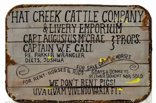 Lonesome Hat Creek cattle Co. Metal Tin Sign  8 x 12  Vintage Retro Look