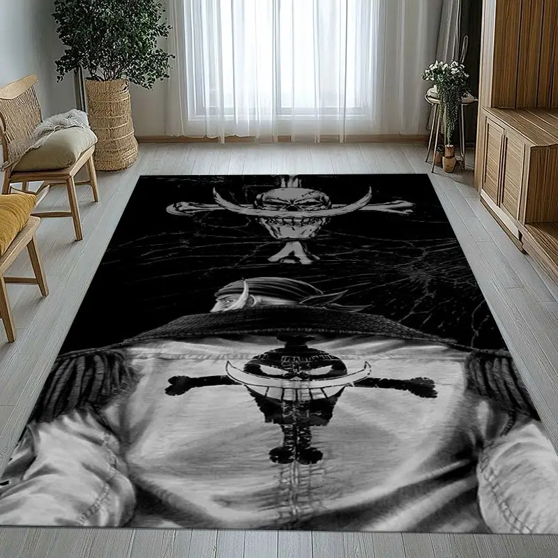 Anime Zoro One P-Piece Straw Hat Pirates Soft Non-Slip Area Rug for Living Room,Bedroom Playroom Carpet Mat for Sofa,Home Decor