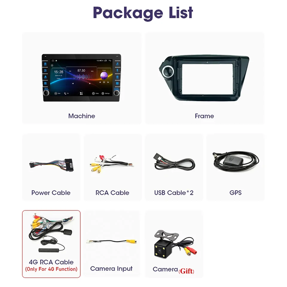 For Kia RIO 2011 - 2017 Car Autoradio Video Music Player GPS Navi Monitor Tape Recorder PC Tablet Carplay Android Auto RDS DSP