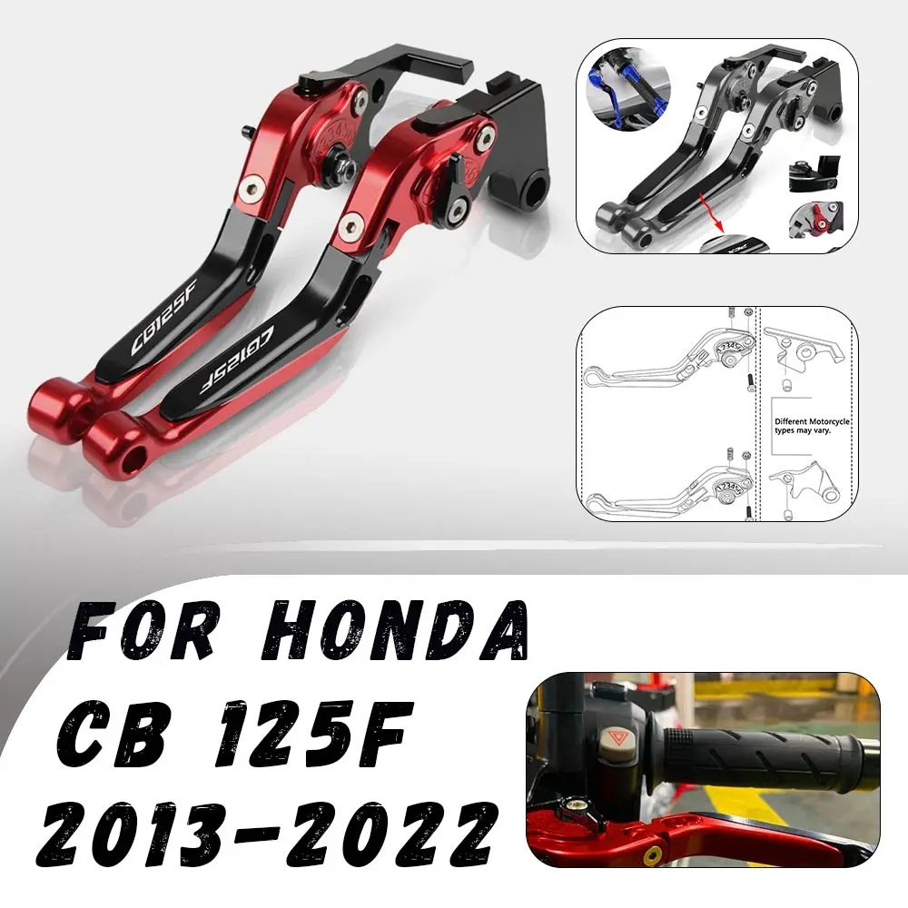 For Honda CB125F 2019-2021 Motorcycle Adjustable Folding Brake Clutch Levers Handlebar Grips Handle Lever Motorcycle Accessories