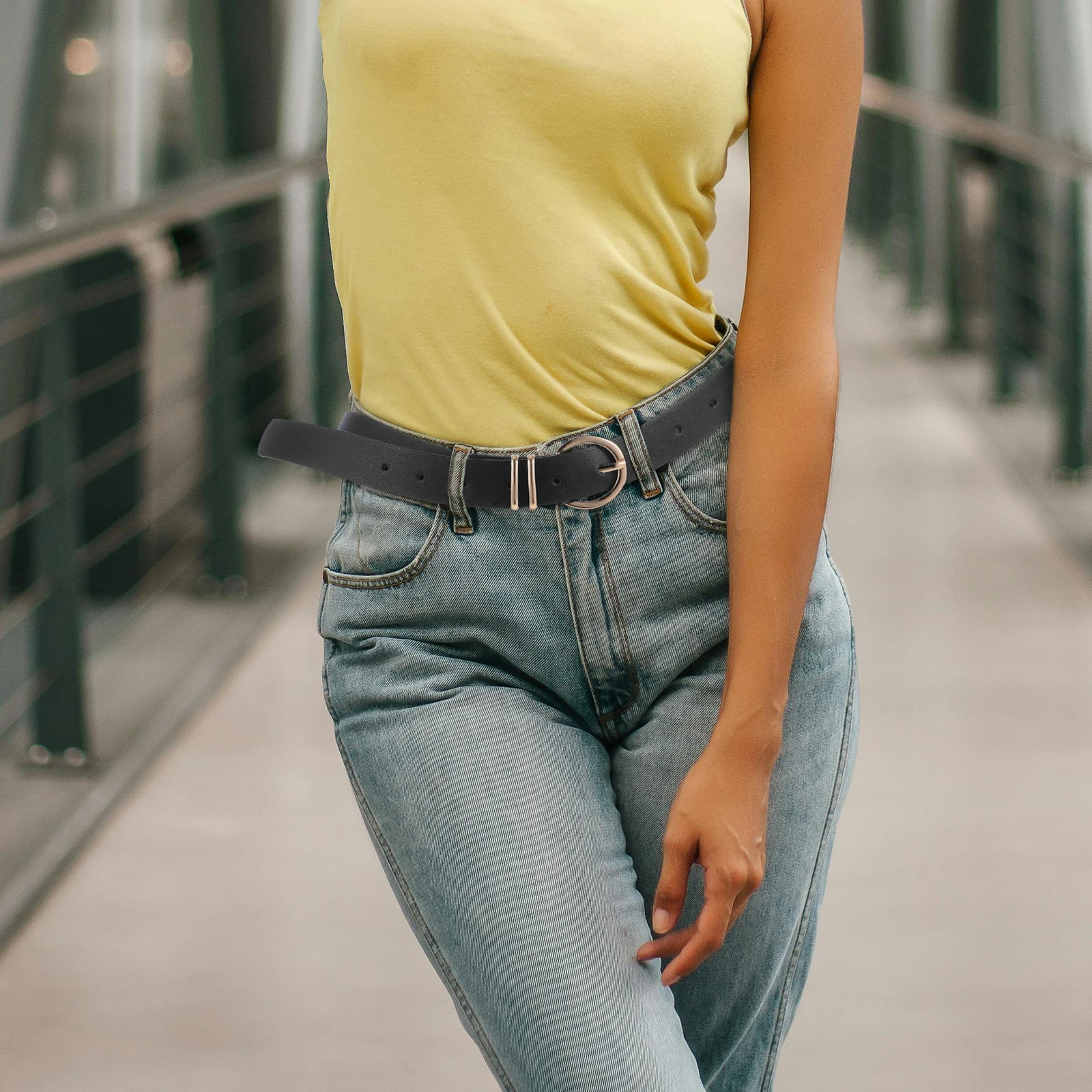 

Faux Belt for Women Black Chic Waist Ladies Stylish Vintage Belts Women Jean Pairs Trendy Fashion Accessories