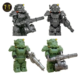 1PCS Military T60 Soldiers Mini Anime Action fallouts Figures Weapons Robot Mecha Building Blocks Bricks DIY Toys for KIDS gift