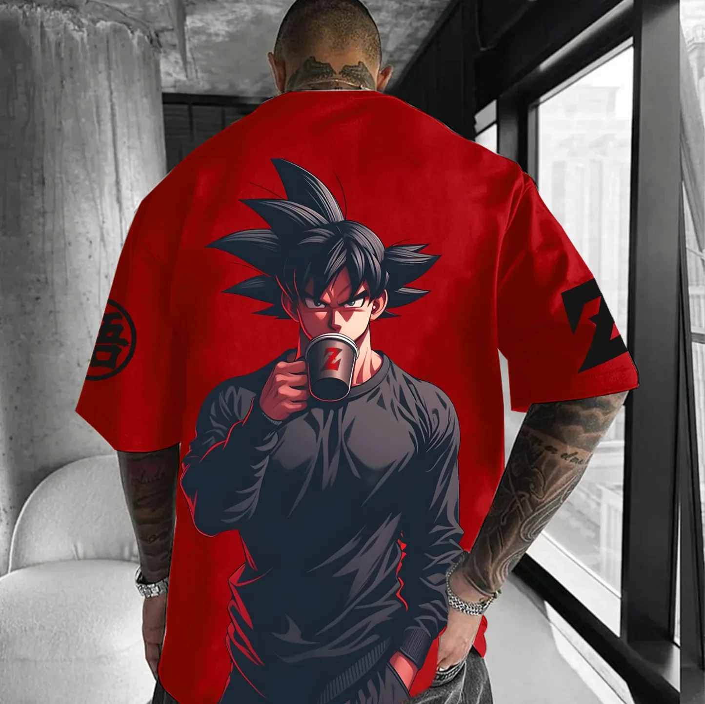 

Dragon Ball Collaboration Самая продаваемая летняя мужская футболка для спорта и жизни большого размера с круглым вырезом и короткими рукавами для поездок на работу