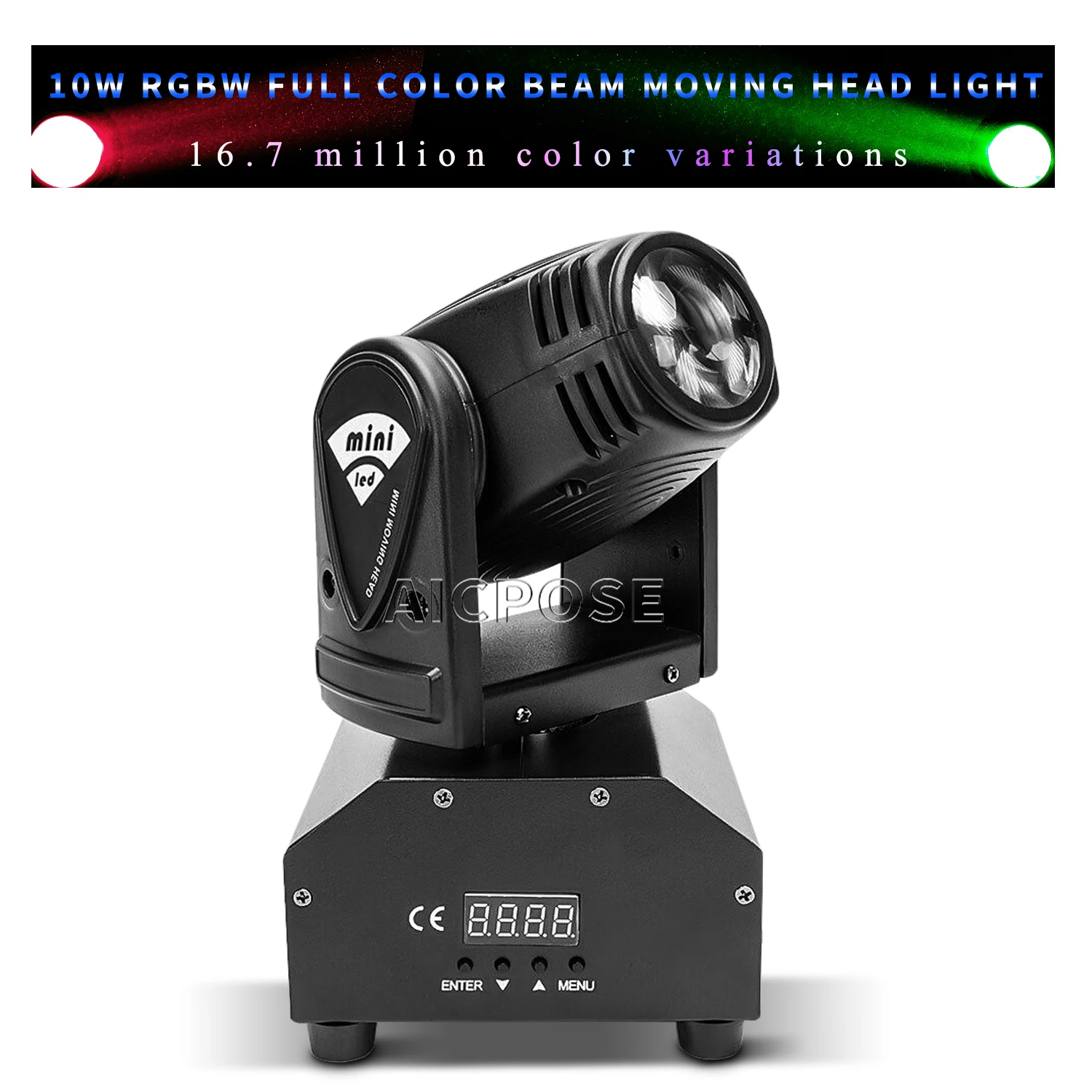 

10W RGBW 4 in 1 Moving Head Beam Light DMX512 Control LED Spotlight DJ Disco Equipment Family Party Stage Show Lights