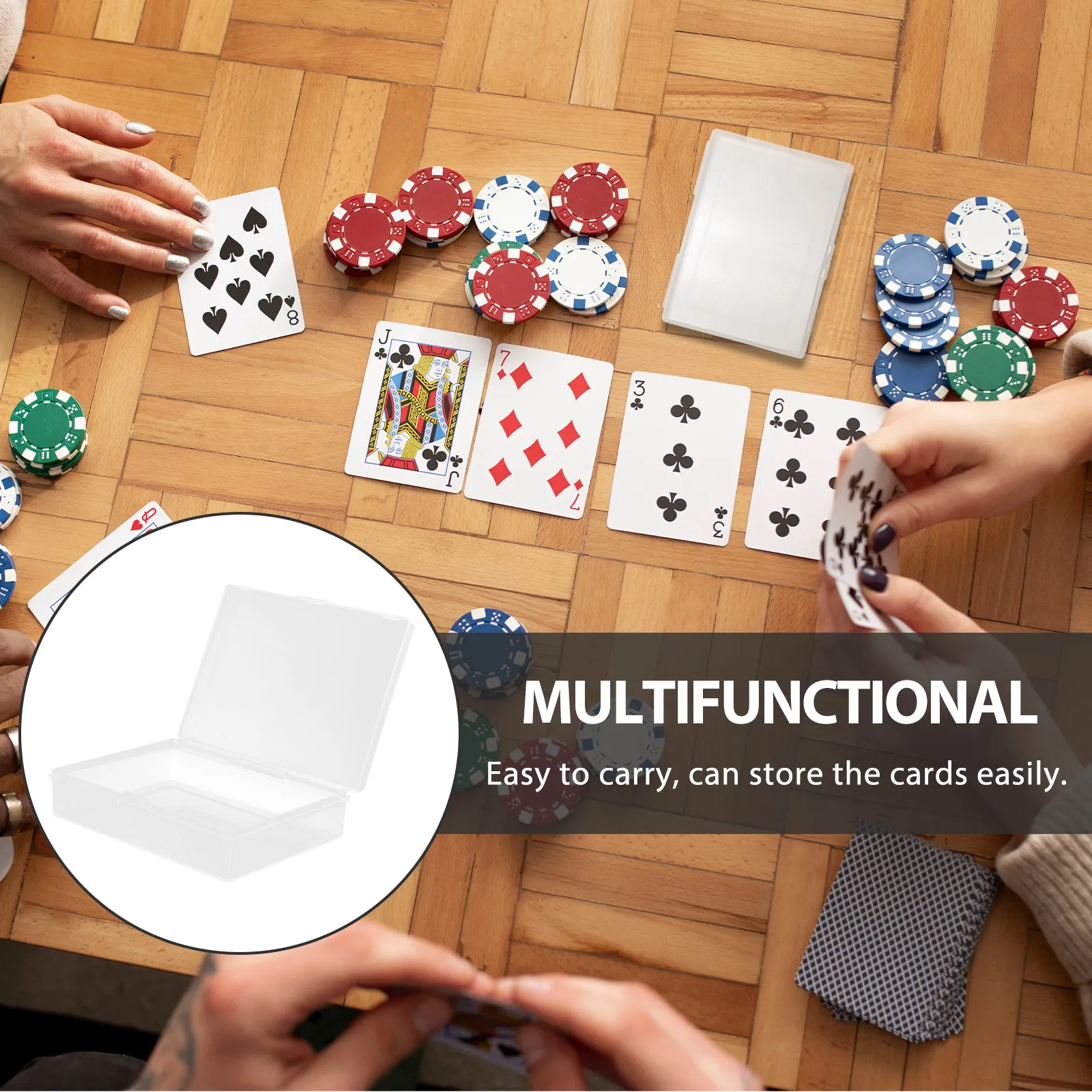 Playing Card Storage Cases 2 Pack Clear Card Holder Organizer Protector Boxes for Game Cards