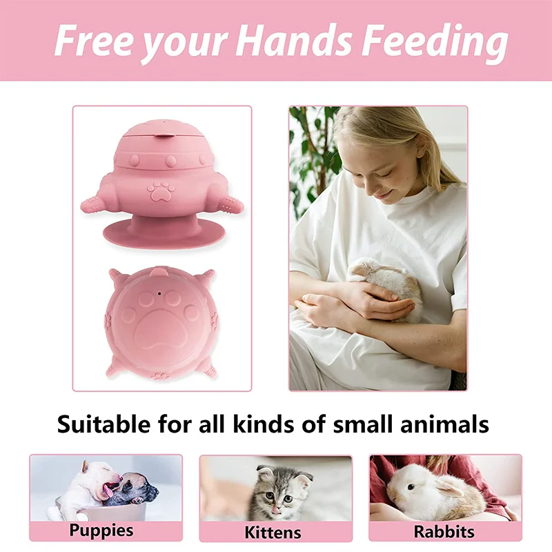 4 Pacifiers Kittens Puppies Bowl Shaped Dispenser Non-toxic Silicone Feeder For Newborn Pets Bottle for Guinea Pigs Rabbits Dogs