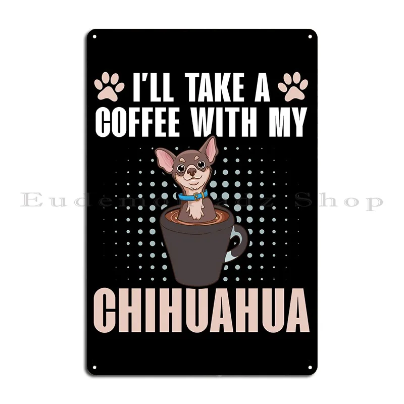 Ill Take A Coffee With My Metal Plaque Poster PaintingWall Decor Designing Character Living Room Tin Sign Poster