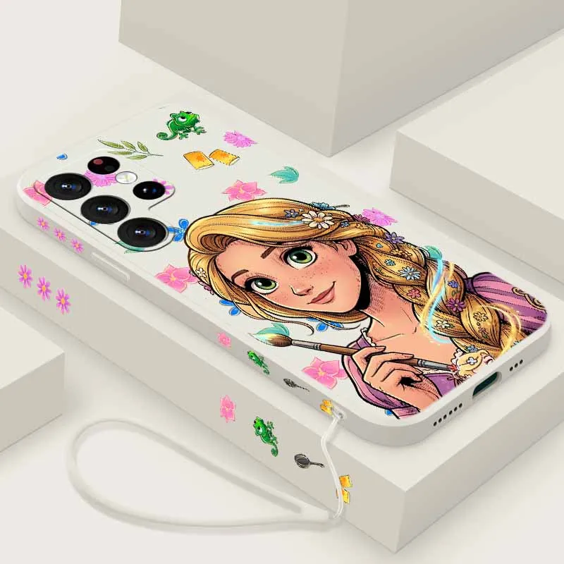 T-angled R-apunzels For Samsung S26 S25 Edge S24 S23 S22 S21 S20 FE Ultra Plus Lite Liquid Left Rope Phone Case