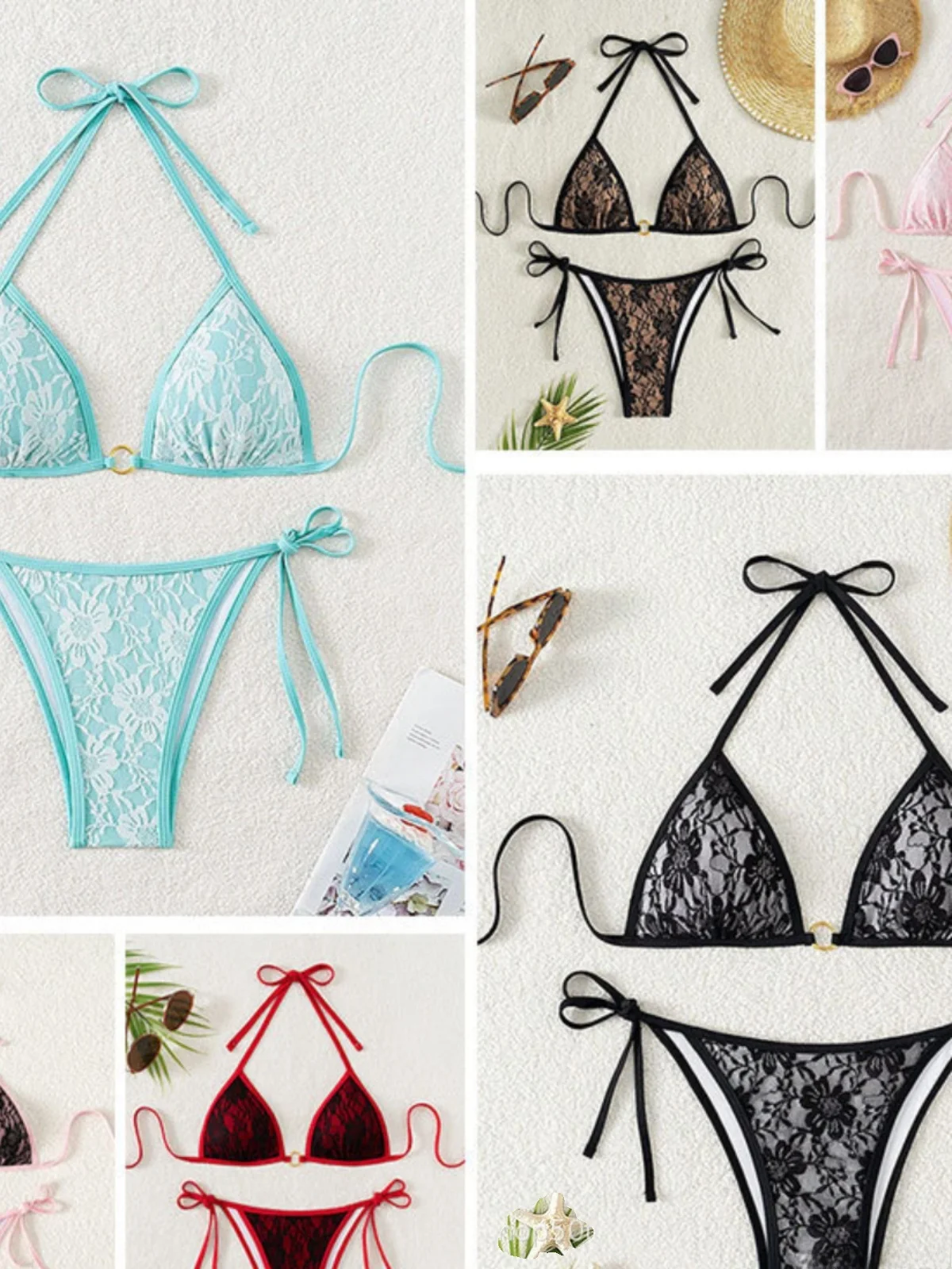 

New 2025 Women's Bikini Swimsuit Strapless Neck Hanging Three-Point Swimwear Comfortable Sports Yoga Fitness Fans Supplies