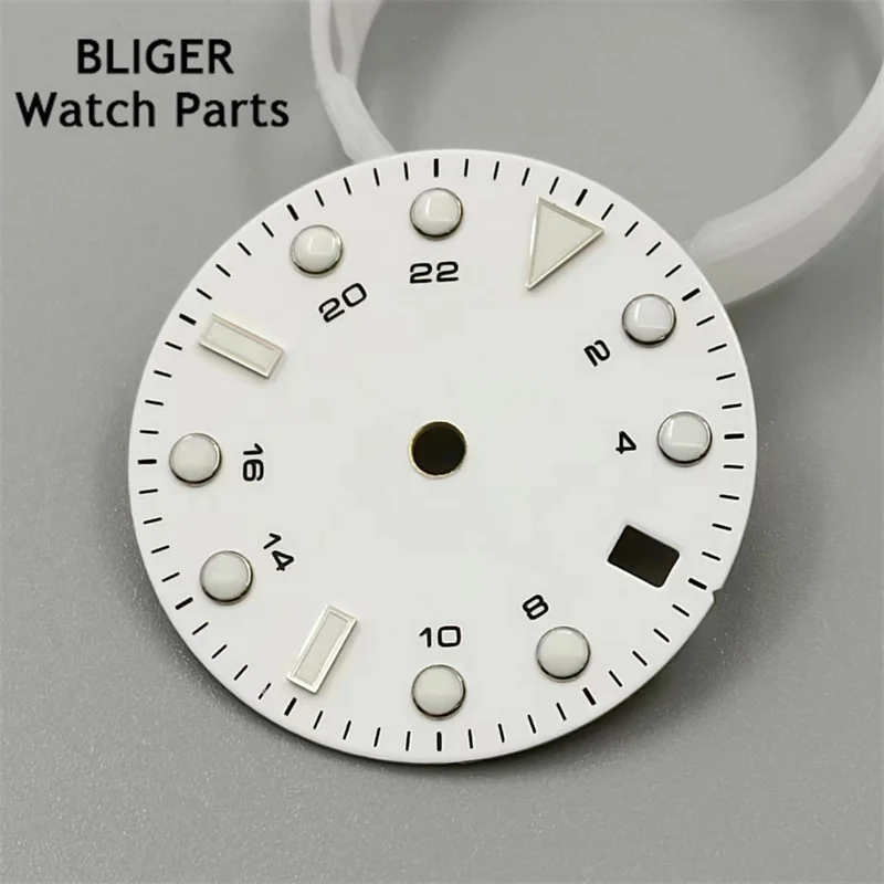 قرص ساعة مضيء للحركة ، أسود ، أبيض ، أزرق ، أخضر ، NH34 ، 29