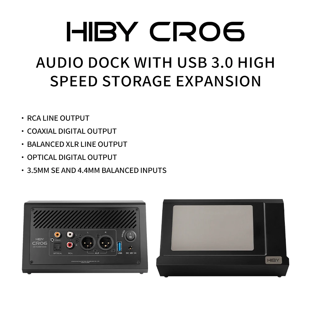 HiBy CR06 HiFi Digital Audio Player Dock For DAPs Home Audio Headphone System  Desktop Amplification 4 Outputs 3.5/4.4mm Input